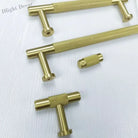 Knurled Brass Wardrobe Handles – Modern Kitchen Cabinet and Drawer Pull Bar Handles Handles