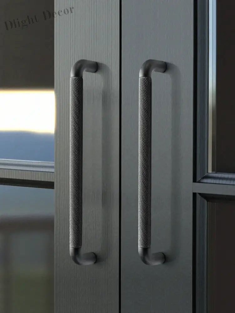 Knurled Brown Aluminum Alloy Handle – Textured European Cabinet and Wardrobe Pulls (320mm) Handles