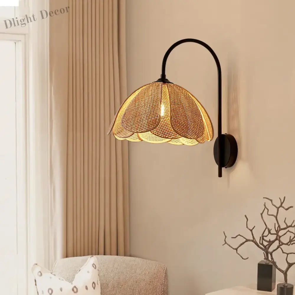 Korean Style Rattan Weaving Wall Lamp - Elegant Lighting For Foyers And Bedrooms Wall Lamp