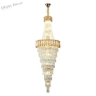 Large Modern Crystal Chandelier For Staircase Luxury Amber Smoky Gray Home Decor Hanging Light