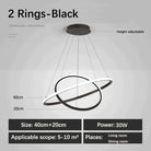 Laya: Minimalist Elegance With A Touch Of Modernity 2 Rings - Black / Ac80 - 265V Brightness