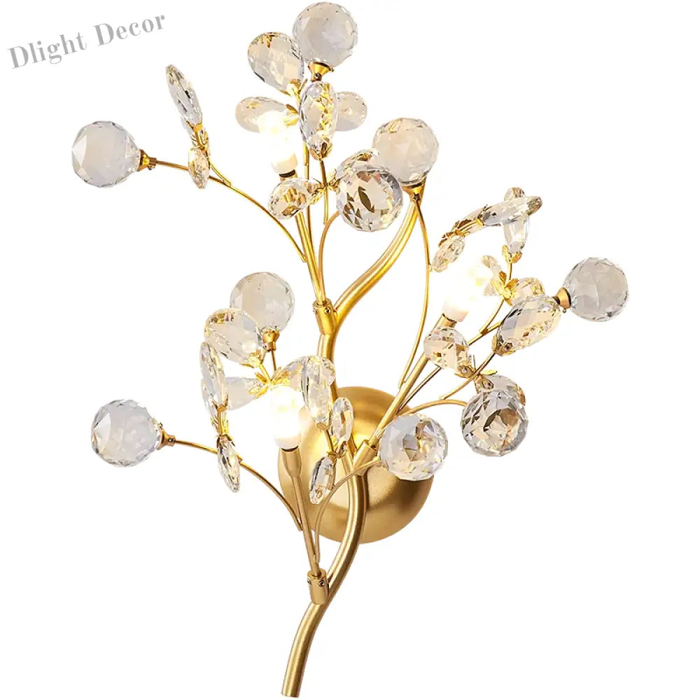 Layla’s Golden Crystal Wall Lamp - Creative Light Luxury For Your Living Spaces Wall Lamp