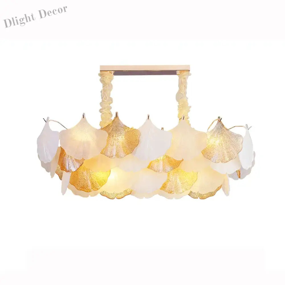 Led Art Deco Autumn Ginkgo Dimmable Hanging Lamps - Luminaire Chandelier Lighting For Dining Rooms