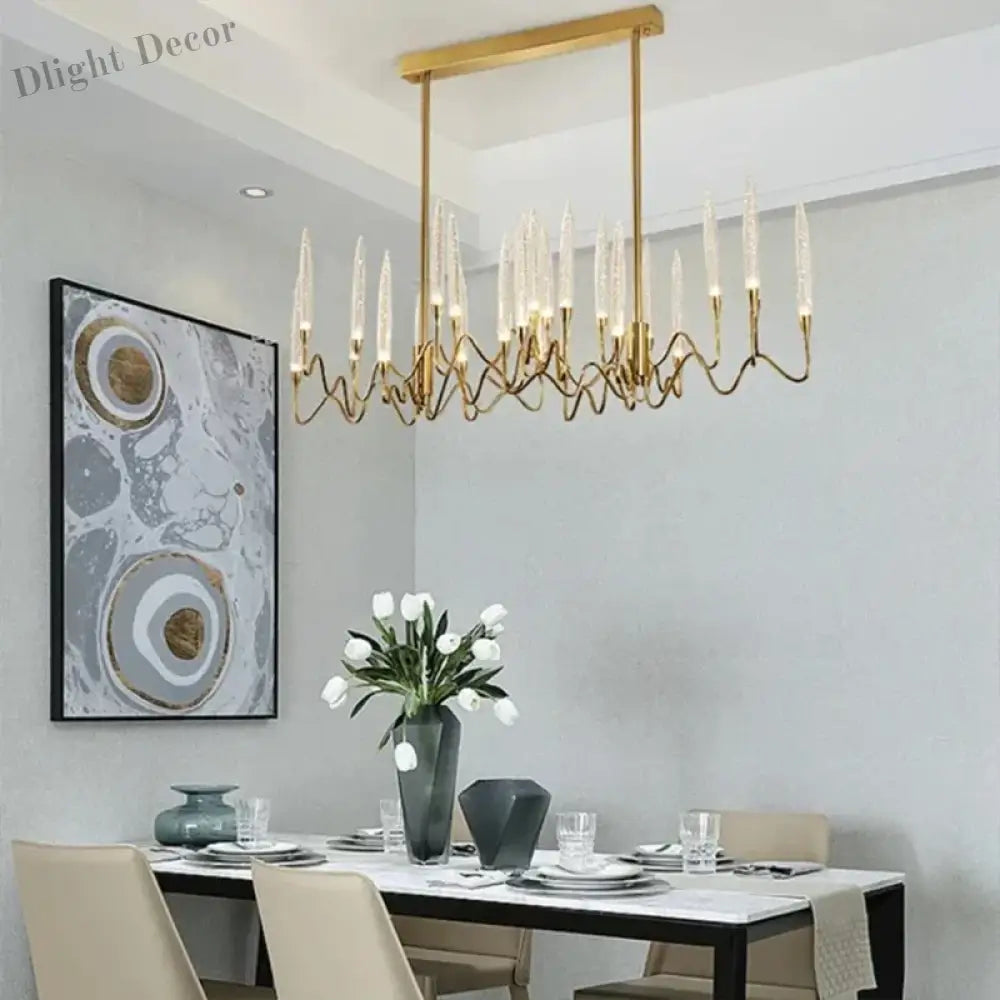 Led Crystal Chandelier - Luxury Illumination For Dining Bedroom And Living Spaces Chandelier