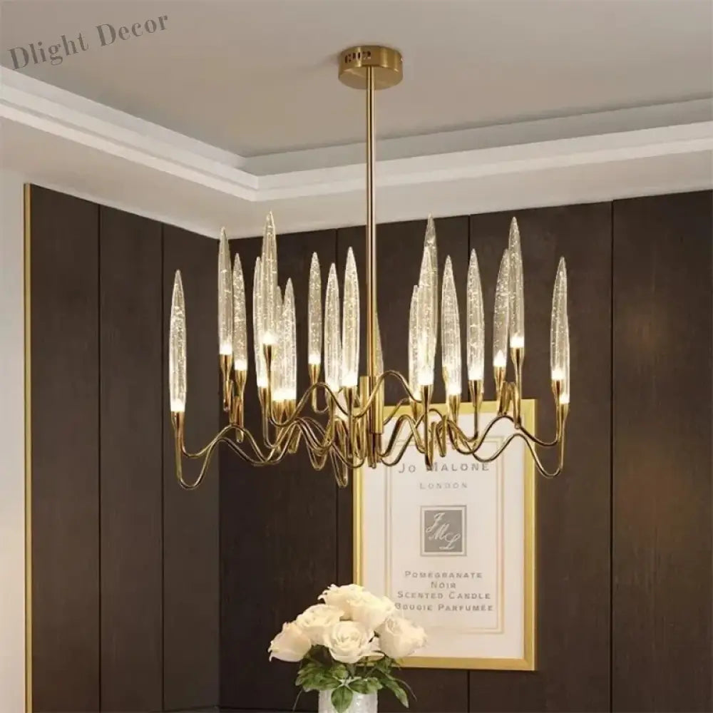 Led Crystal Chandelier - Luxury Illumination For Dining Bedroom And Living Spaces Chandelier