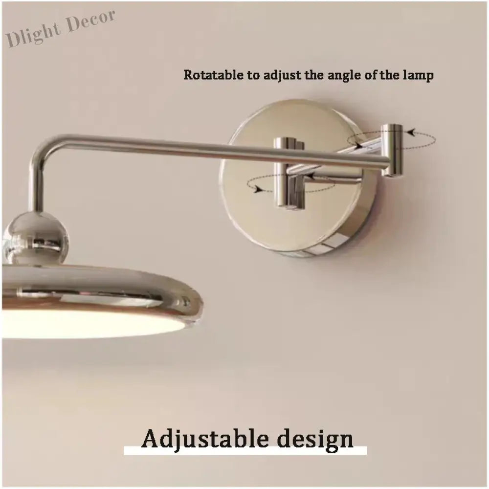 Led Folding Rocker Arm Wall Lamp - Versatile Bedside And Reading Light For Modern Living Spaces