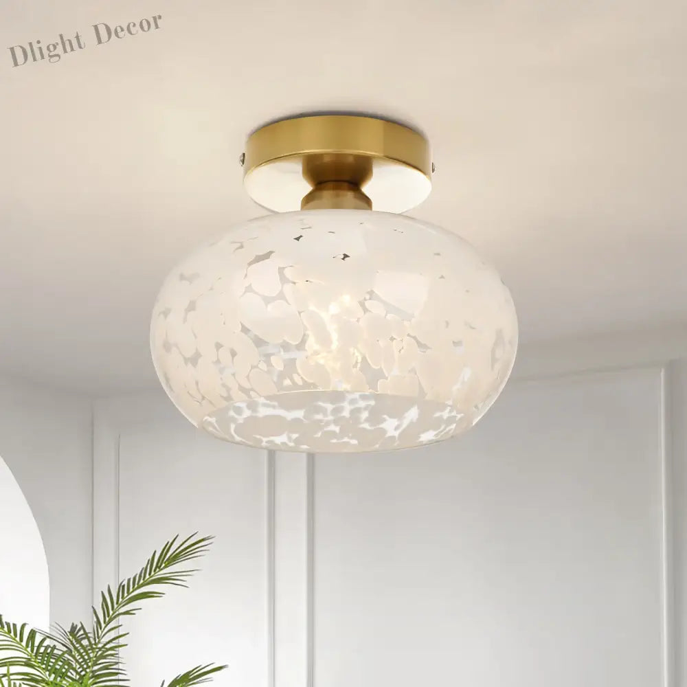 Led Glass Ceiling Lamp Bedroom Living Room Light Moire Pattern Lamps Ac 90 - 260V Indoor Lighting