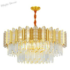 Led Stainless Steel Golden Post - Modern Chandelier - Light Luxury Crystal Elegance For Living