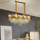 Led Tassels Crystal Chandelier - Modern Stainless Steel Gold Long/Round Pendant Light Chandelier