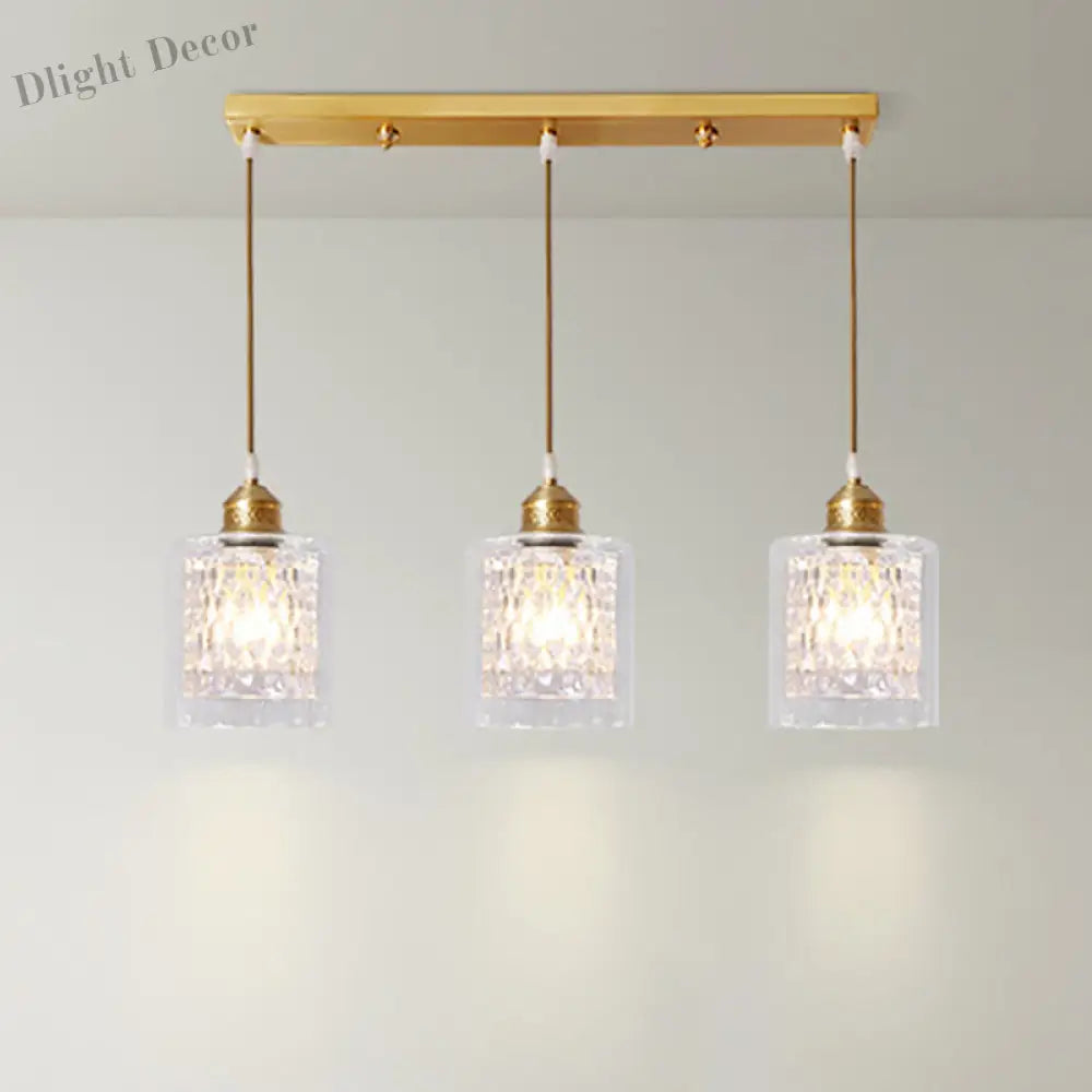 Leilani Modern Brass Pendant: Prismatic Glass Meets Chic Style