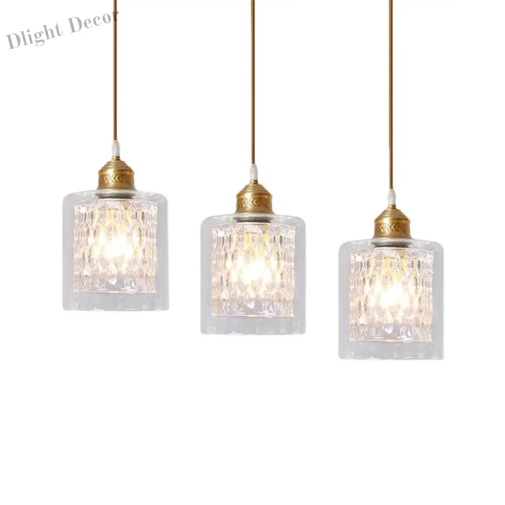 Leilani Modern Brass Pendant: Prismatic Glass Meets Chic Style