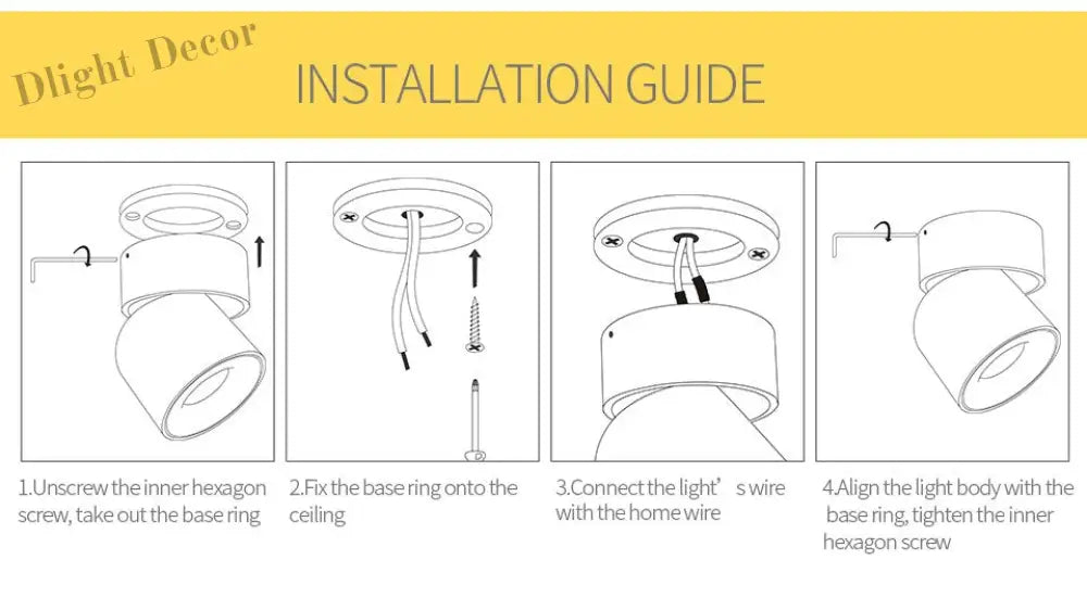 Lily’s Led Ceiling Light Surface Mounted With 360° Round Curve Rotation