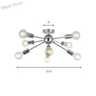 Lily’s Modern 8 - Head Metal Linear Semi Flush Mount Ceiling Lamp - Perfect For Restaurants Light