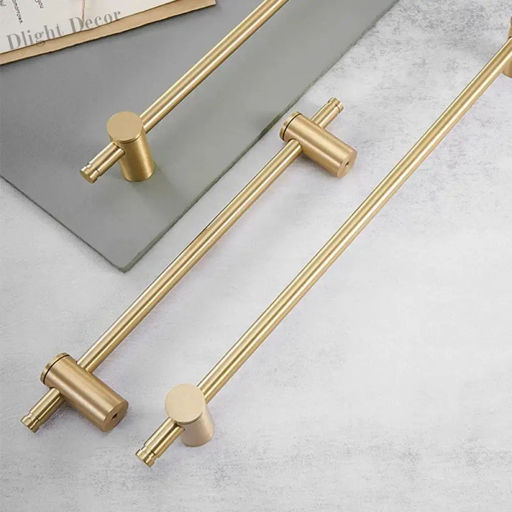 Long Gold and Black Brass Cabinet Handles – Adjustable Drawer Bar and Glass Door Pulls (265mm-1000mm) Handles
