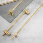Long Gold and Black Brass Cabinet Handles – Adjustable Drawer Bar and Glass Door Pulls (265mm-1000mm) Handles