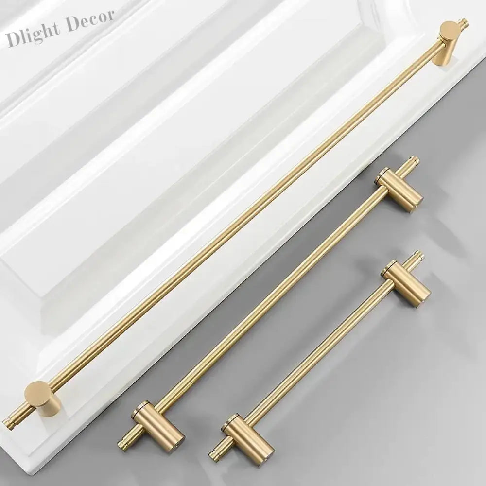 Long Gold and Black Brass Cabinet Handles – Adjustable Drawer Bar and Glass Door Pulls (265mm-1000mm) Handles