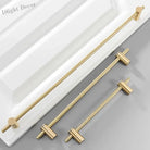 Long Gold and Black Brass Cabinet Handles – Adjustable Drawer Bar and Glass Door Pulls (265mm-1000mm) Handles