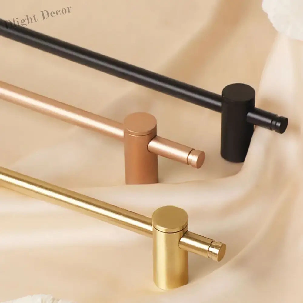 Long Gold and Black Brass Cabinet Handles – Adjustable Drawer Bar and Glass Door Pulls (265mm-1000mm) Brass gold