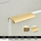 Long Hidden Brass Handle Invisible Solid Brass Pull for Kitchen Cabinet Gold Drawer Knobs Furniture Door Handles length
