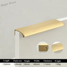 Long Hidden Brass Handle Invisible Solid Brass Pull for Kitchen Cabinet Gold Drawer Knobs Furniture Door Handles length