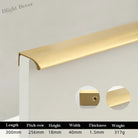 Long Hidden Brass Handle Invisible Solid Brass Pull for Kitchen Cabinet Gold Drawer Knobs Furniture Door Handles length
