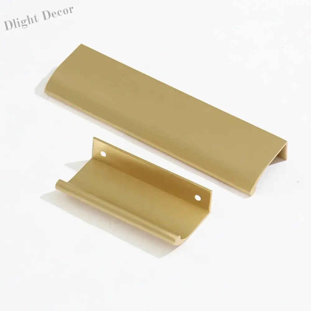 Long Hidden Brass Handle Invisible Solid Brass Pull for Kitchen Cabinet Gold Drawer Knobs Furniture Door Handles Pulls