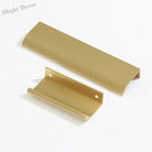 Long Hidden Brass Handle Invisible Solid Brass Pull for Kitchen Cabinet Gold Drawer Knobs Furniture Door Handles Pulls