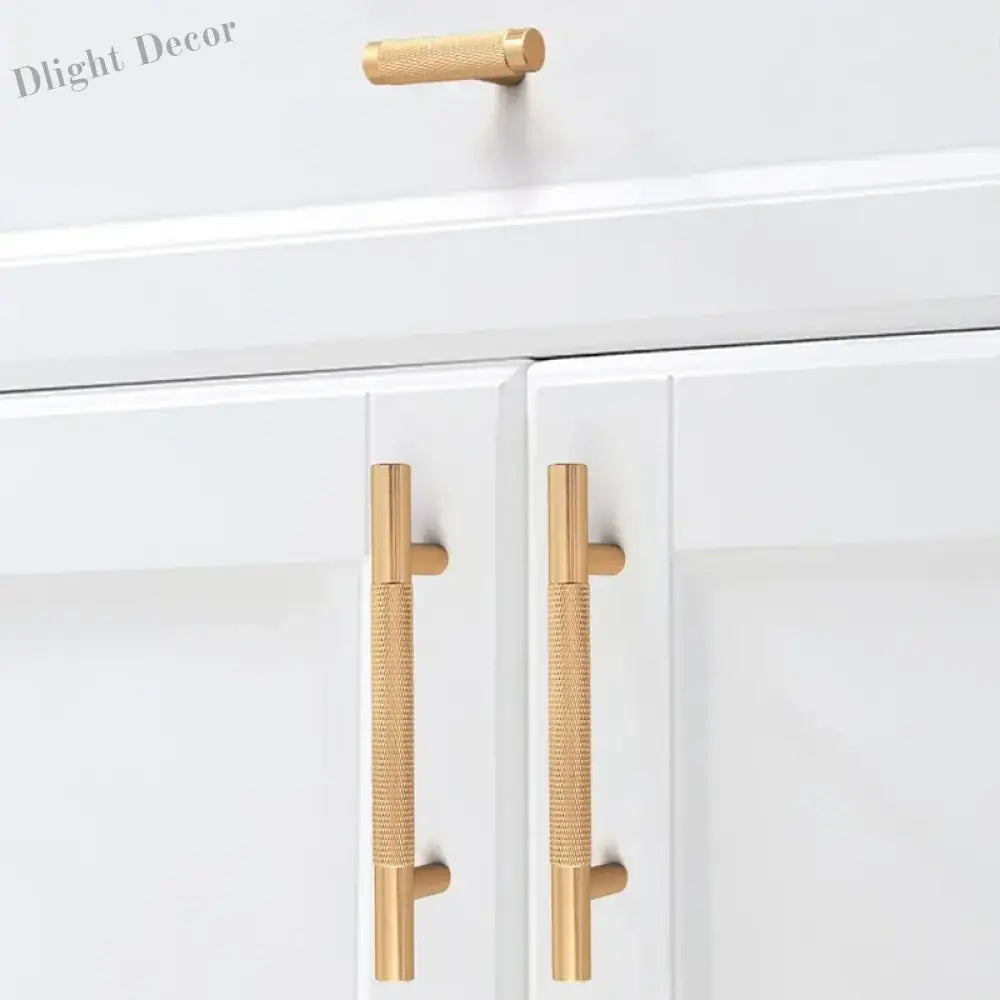 Long Knurled Aluminum Alloy Cabinet Handles – Kitchen Drawer Pulls and T-Bar Wardrobe Furniture Hardware Handles