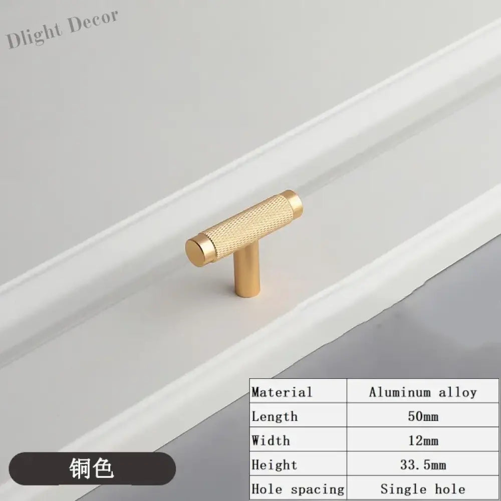 Long Knurled Aluminum Alloy Cabinet Handles – Kitchen Drawer Pulls and T-Bar Wardrobe Furniture Hardware Knurled Single