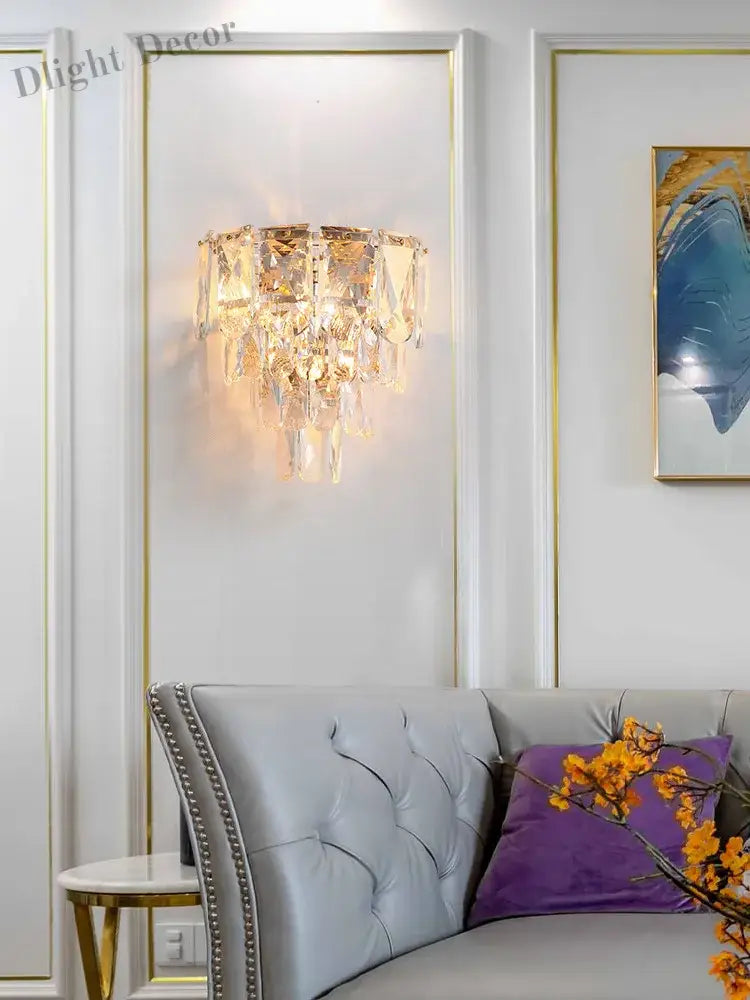 Luisa’s Light Luxury Crystal Wall Lamp - Elevate Your Living Spaces With Modern Elegance Wall Lamp