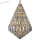 Luxurious Golden Amber Crystal Chandelier - Grand Decorative Lighting For Lobbies Villas Staircases