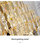 Luxurious Golden Amber Crystal Chandelier - Grand Decorative Lighting For Lobbies Villas Staircases