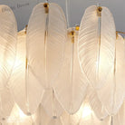 Luxurious Nordic Led Chandeliers - Gold Art Decor Feather Design Ideal For Living Rooms Dining