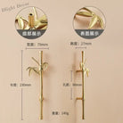 Luxury Brass Flower and Leaf Cabinet Handles – Chinese-Style Decorative Pulls for Wardrobes and Drawers 12-to left / 1