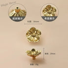 Luxury Brass Flower and Leaf Cabinet Handles – Chinese-Style Decorative Pulls for Wardrobes and Drawers 2 / 1 piece
