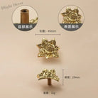 Luxury Brass Flower and Leaf Cabinet Handles – Chinese-Style Decorative Pulls for Wardrobes and Drawers 3 / 1 piece