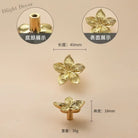 Luxury Brass Flower and Leaf Cabinet Handles – Chinese-Style Decorative Pulls for Wardrobes and Drawers 5 / 1 piece