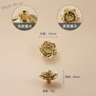 Luxury Brass Flower and Leaf Cabinet Handles – Chinese-Style Decorative Pulls for Wardrobes and Drawers 6-small / 1