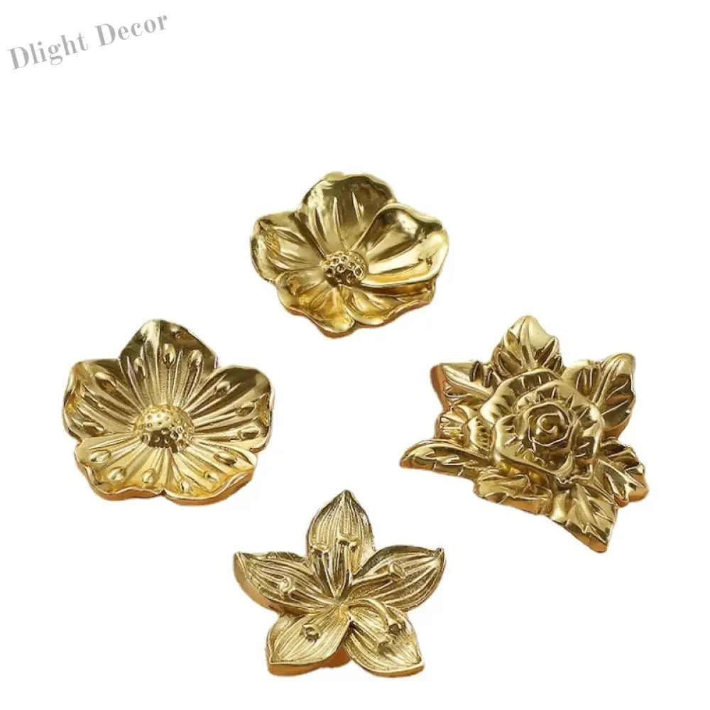 Luxury Brass Flower and Leaf Cabinet Handles – Chinese-Style Decorative Pulls for Wardrobes and Drawers Handles