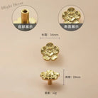 Luxury Brass Flower and Leaf Cabinet Handles – Chinese-Style Decorative Pulls for Wardrobes and Drawers 7-big / 1 piece