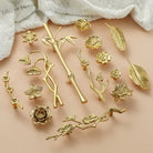Luxury Brass Flower and Leaf Cabinet Handles – Chinese-Style Decorative Pulls for Wardrobes and Drawers Handles