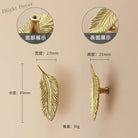 Luxury Brass Flower and Leaf Cabinet Handles – Chinese-Style Decorative Pulls for Wardrobes and Drawers 9-to left / 1