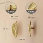 Luxury Brass Flower and Leaf Cabinet Handles – Chinese-Style Decorative Pulls for Wardrobes and Drawers 9-to right / 1