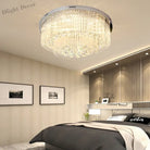 Luxury Chrome Led Ceiling Lights - Modern Elegance For Living Rooms With Crystal Accents Ceiling