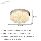 Luxury Chrome Led Ceiling Lights - Modern Elegance For Living Rooms With Crystal Accents Ceiling