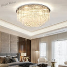 Luxury Chrome Led Ceiling Lights - Modern Elegance For Living Rooms With Crystal Accents Ceiling