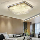 Luxury Chrome Led Ceiling Lights - Modern Elegance For Living Rooms With Crystal Accents Ceiling