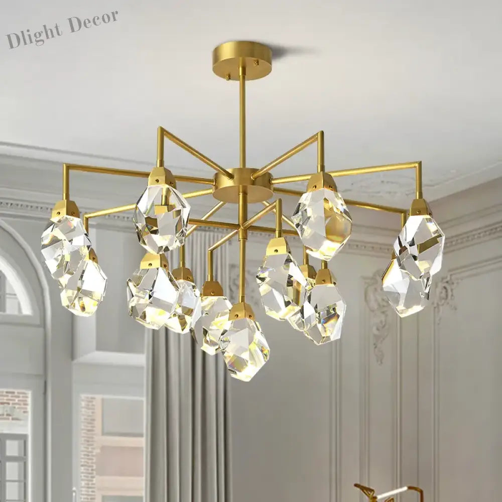 Luxury Crystal Living Room Chandelier - Modern Decor Pendant Light Fixture For Bedrooms Dining