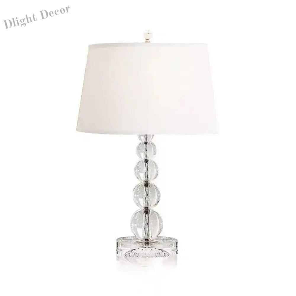 Luxury Crystal Table Lamp With Fabric Lampshade - Elegant Lighting For Living Room And Bedroom