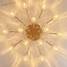 Luxury Dendritic Crystal Ceiling Lamp - Nordic Glass Flower Light Shade Led Chandelier For Bedrooms